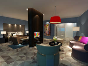 3d models scene hotel room simple concept design 2018