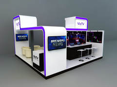 3d models booth for break news introduction 