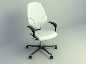 modern office chair with light white color 3d model design