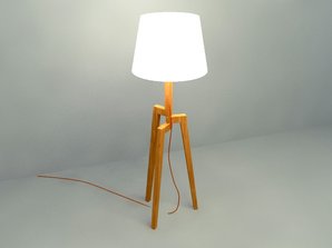 simple wooden floor lamp 3d model design