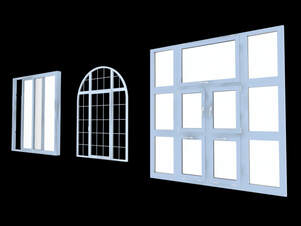 3d model arched & panel window design free download
