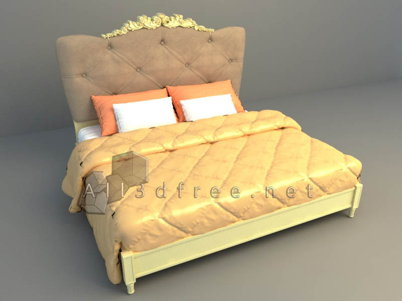 free 3d model - French bed 003