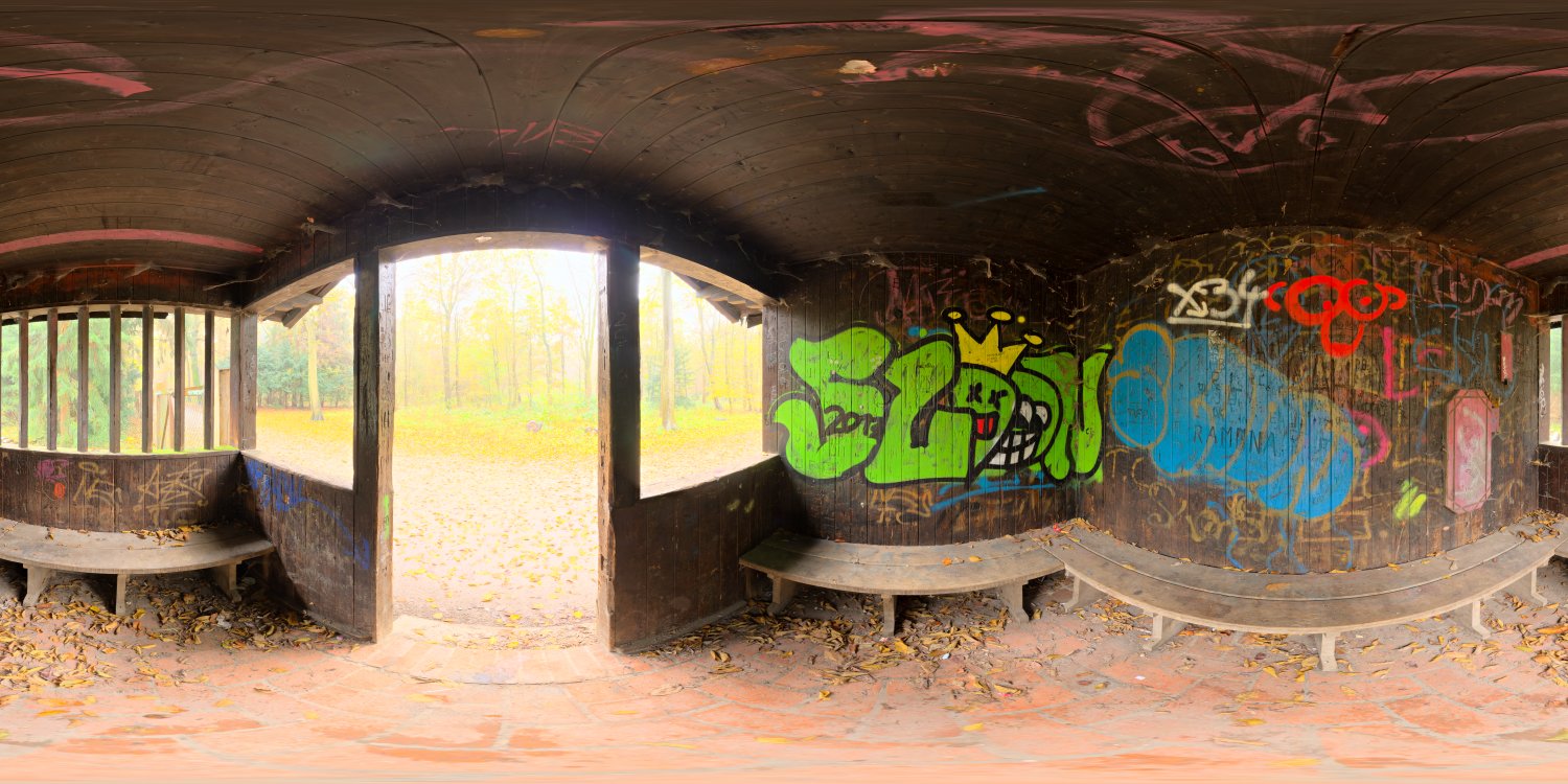 graffiti shelter full view for HDRI