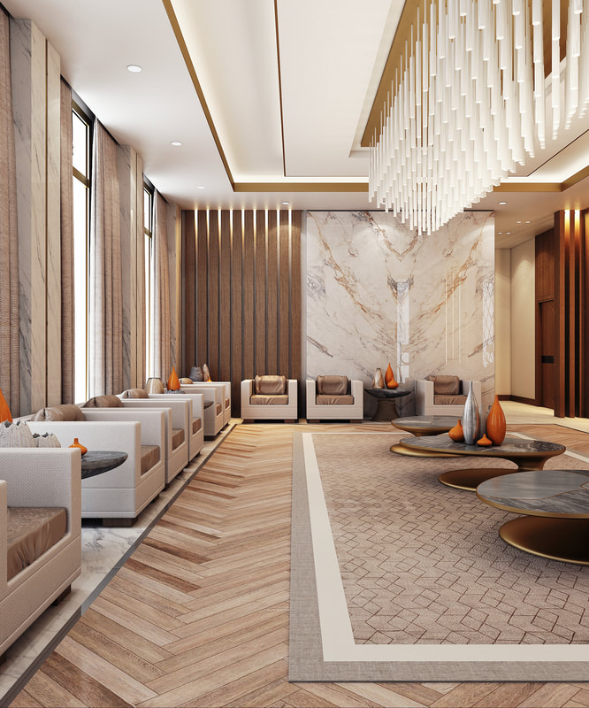 hotel lobby design with luxury concept