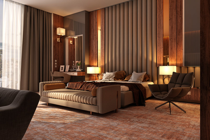Contemporary style Bedroom design with elegant concept feel (A view)