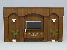 Interior Design of TV Wall wooden design 009