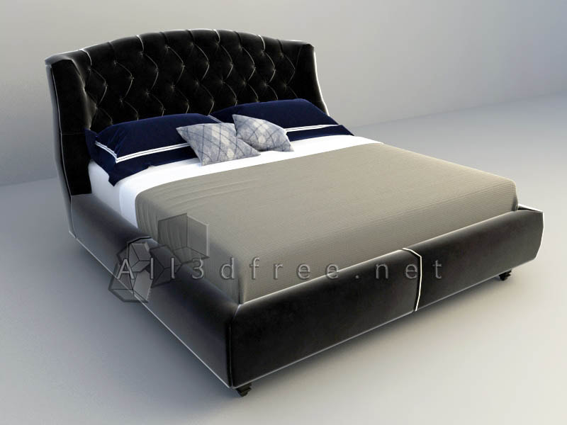 bed 3d models - Jane European double bed 001