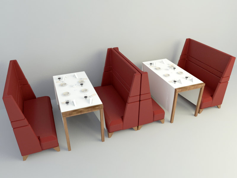 free 3d model - Leather Chair Booth Seating 008