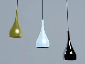 lighting 3d model free download - Cone-shaped hanging lamp 006