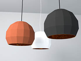 lighting 3d model free download - Hanging lamp polygon shaped 010