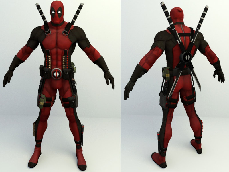 3d character models free in Marvel characters - Deadpool