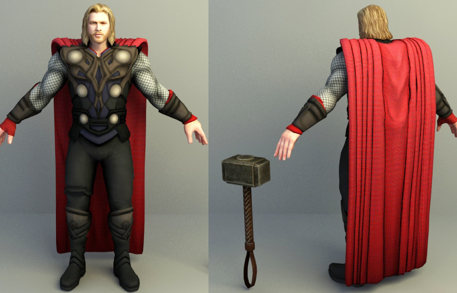 3d character models free in Marvel characters - Thor