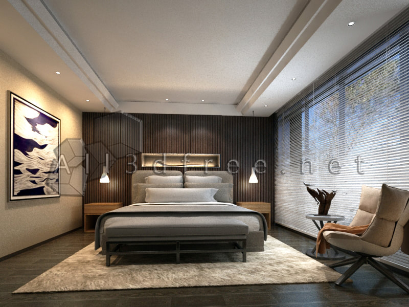 3d models scene Modern bedroom 2