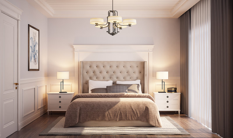 Simple European style bedroom design
