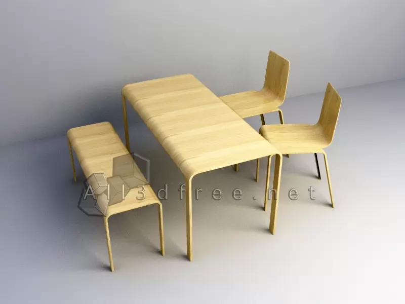 Modern Dining Table with a Bench 010