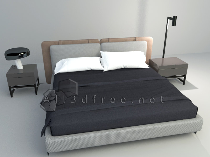 3d Model Collection - Modern divan bed 002