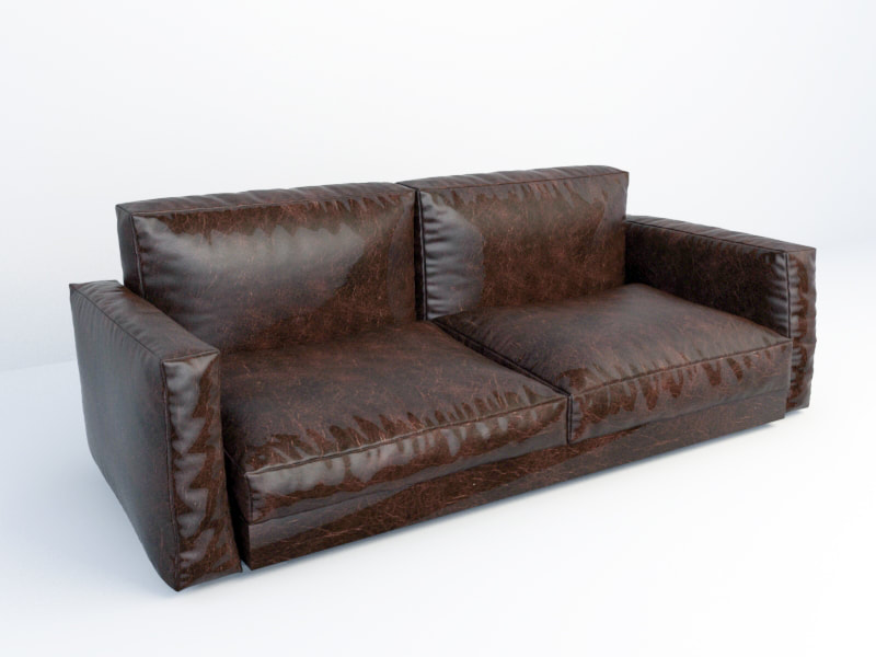 Modern Leather Double Sofa 04