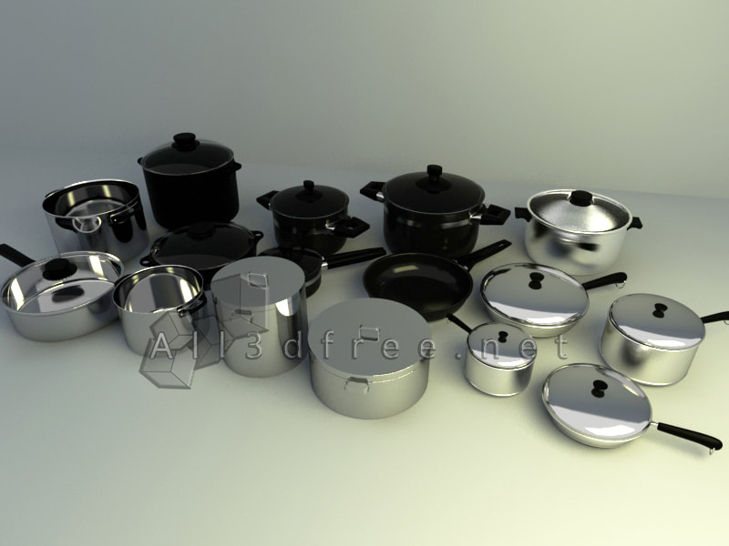 3D Model Kitchenware Collection - Modern pot