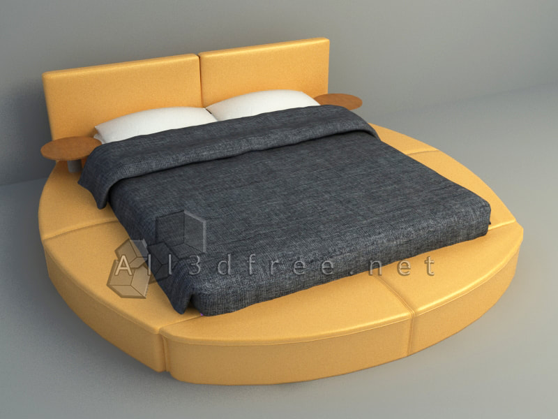 3d Model Collection - Modern Round Bed 006