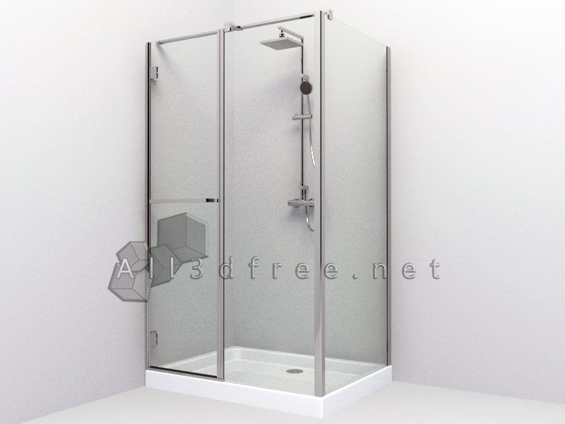 3d Model Collection - modern shower room 003