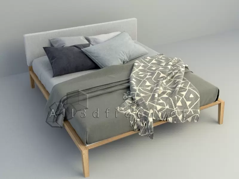 Nordic mid-Century Bed 001