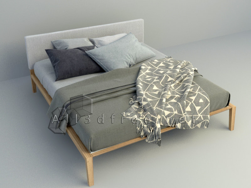 3d Model Collection - Nordic mid-Century Bed 001