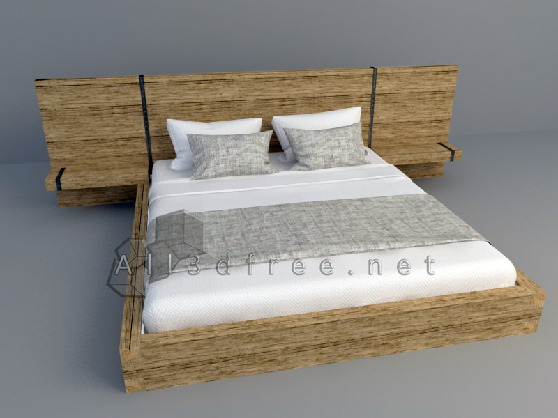 3d Model Collection - Nordic panel bed 004