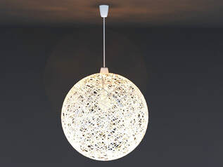 Round-shaped hanging lamp 3d model