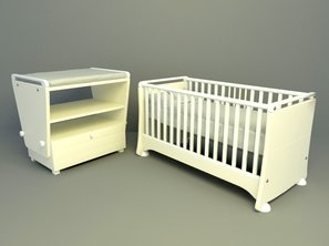 simple design baby bed 3d model