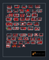 AutoCAD blocks bed head collection  2 free download