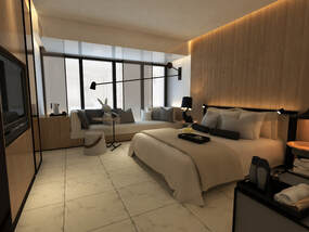 Bedroom with Modern Concept design 3D scene
