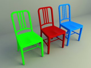 simple colorful chairs design 3d models
