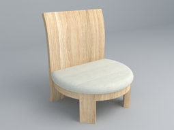 Wooden simple chair 3d models