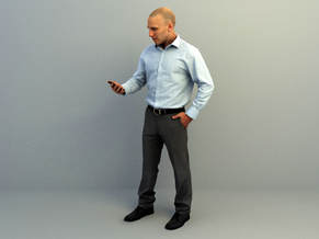 free 3d model male playing phone pose