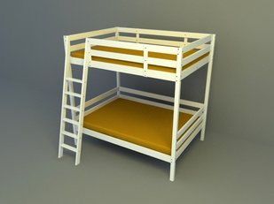 simple double loft bed 3d model
