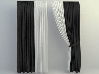 3d model of curtain drapes