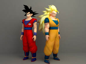 Son goku & Son Goku super saiyen 3 (dragon ball) 3d character download