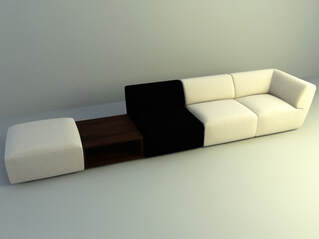 sofa 3d model free download 009 - simple 3 seat sofa design