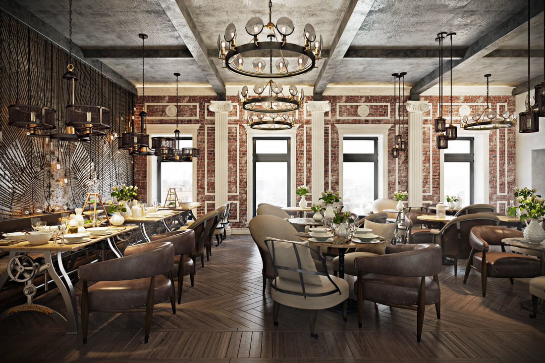 French Classic restaurant design style B view