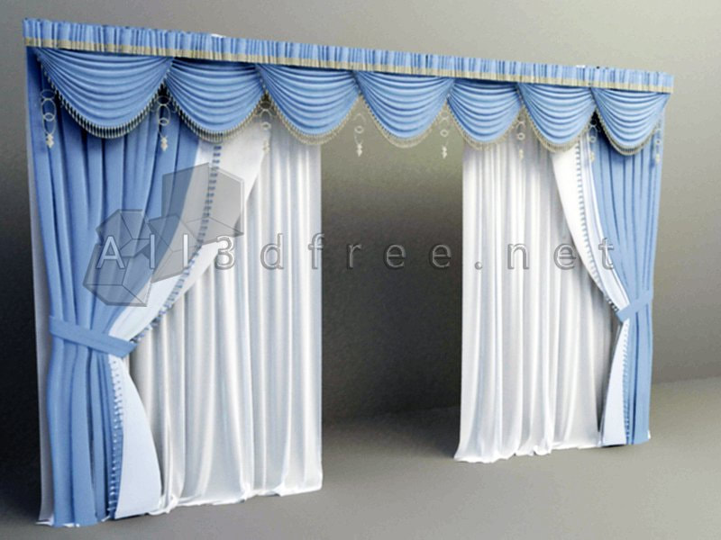 3D Model Collection 2023 - Simple European curtains 011