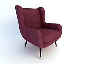 sofa 3d model free download 004 - Mid-century modern sofa chair