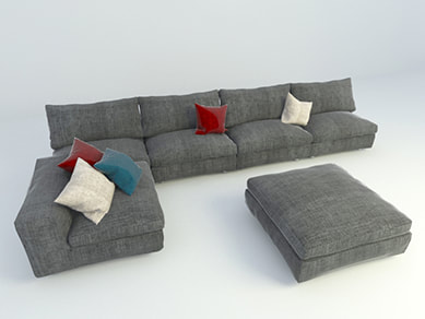 sofa 3d model free download 005 - L-shaped sofa