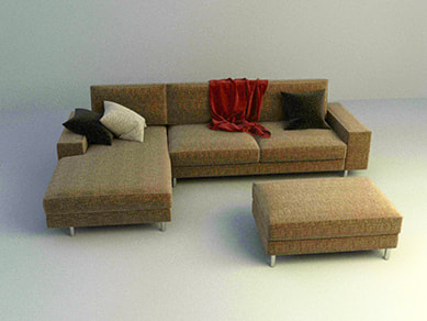 sofa 3d model free download 006 - l-shaped sofa design