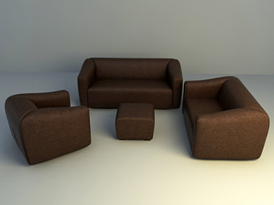 sofa 3d model free download 007 - modern sofa set