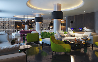 tips on interior design from other 3d visualization interior design blogs - hotel lobby design