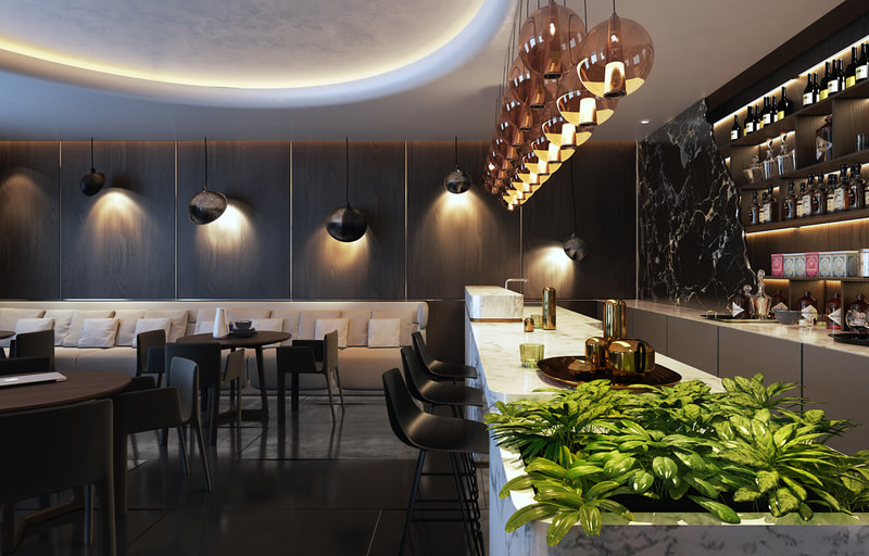 hotel restaurant design with elegant concept ( A view ) on all3dfree