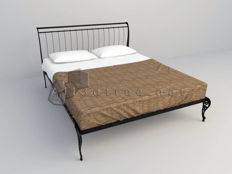 bed 3d models - Wrought Iron bed 009